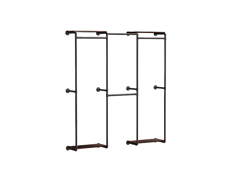 Garde-Robe - Penderie mural - Portant vêtement - Porte manteau noir