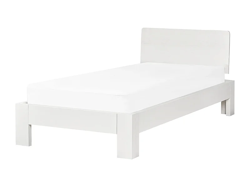 Lit avec sommier Bois de pin ROYAN 90 x 200 cm Blanc
