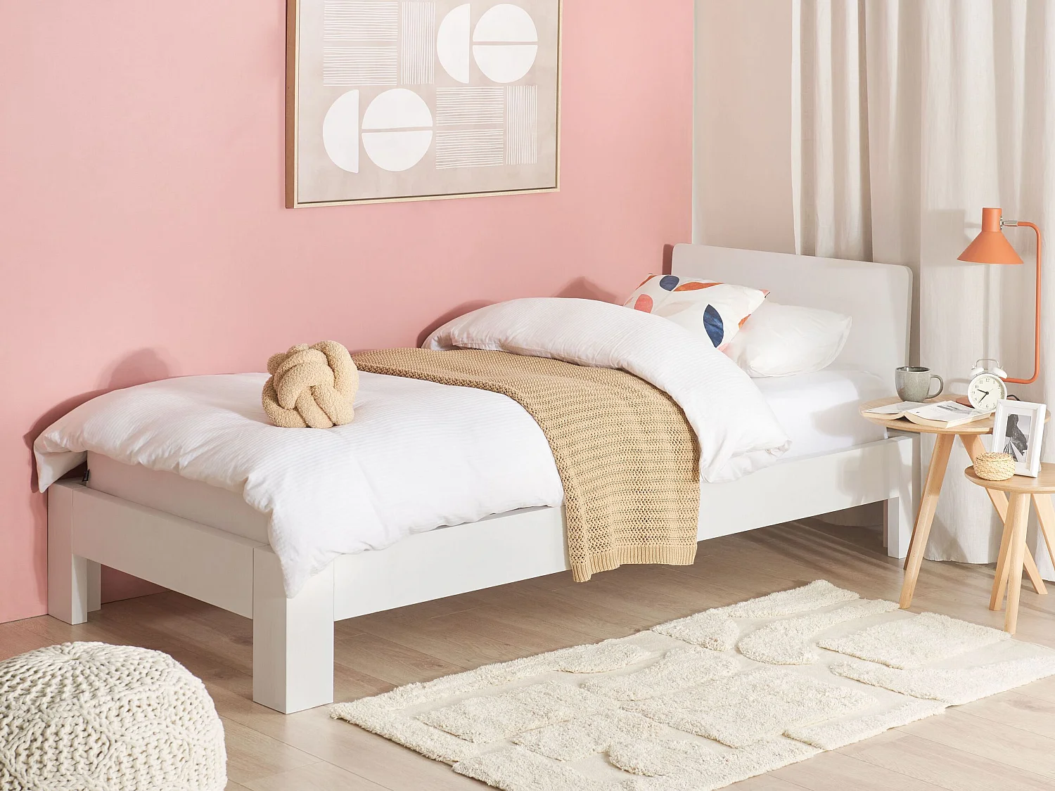 Bed Pine Wood ROYAN 90 x 200 cm (EU Single) White