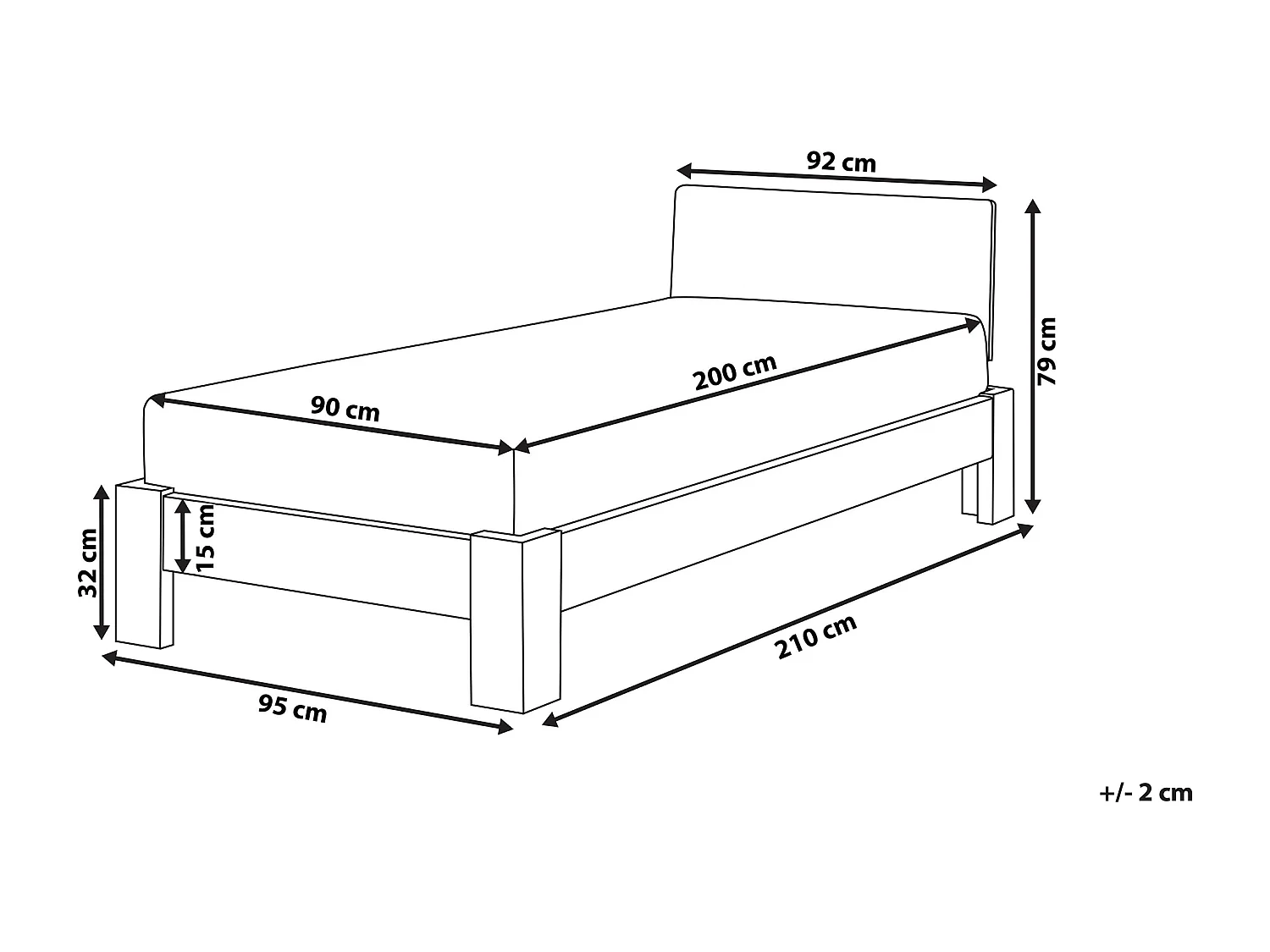 Bett mit Lattenrost Kiefernholz ROYAN 90 x 200 cm Weiss