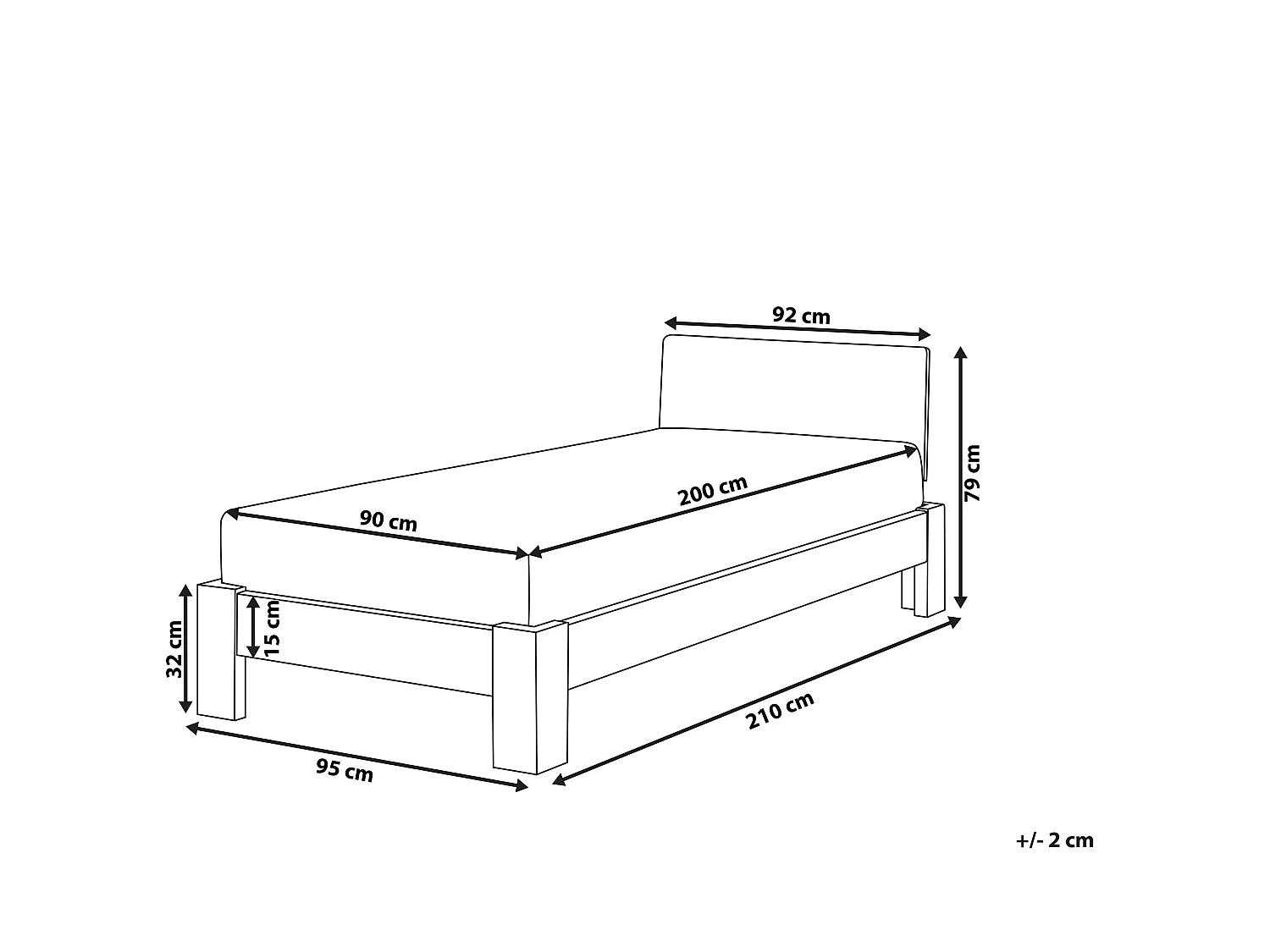 Bed Pine Wood ROYAN 90 x 200 cm (EU Single) White