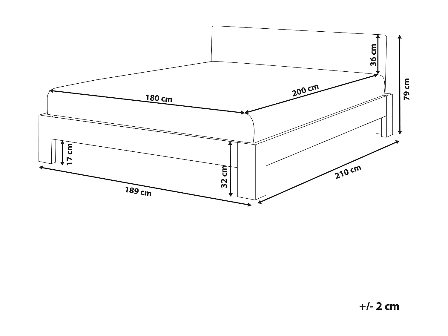 Letto Legno ROYAN 180 x 200 cm Bianco