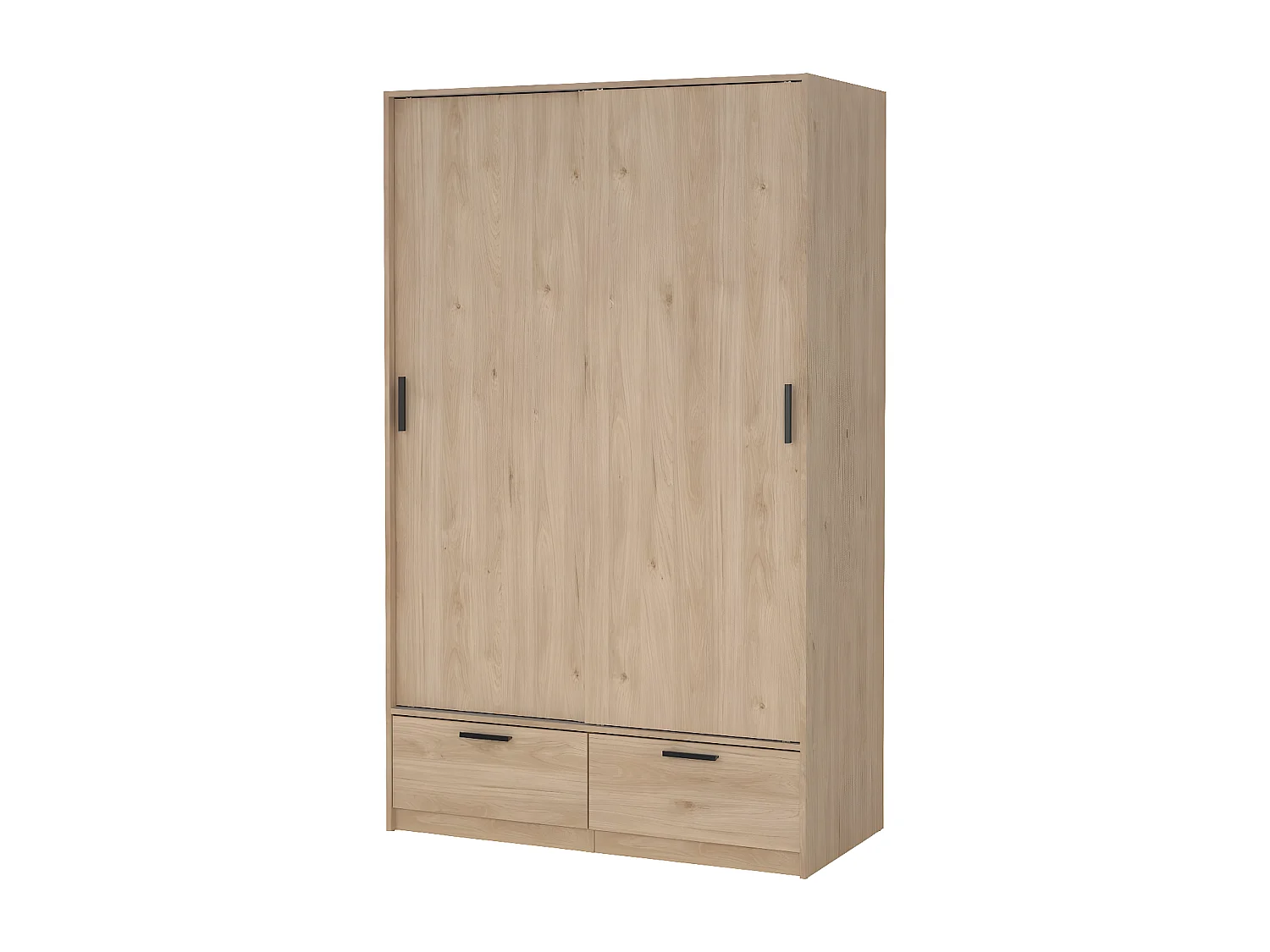 Line armoire de rangement 2 portes 2 tiroirs noyer décor.