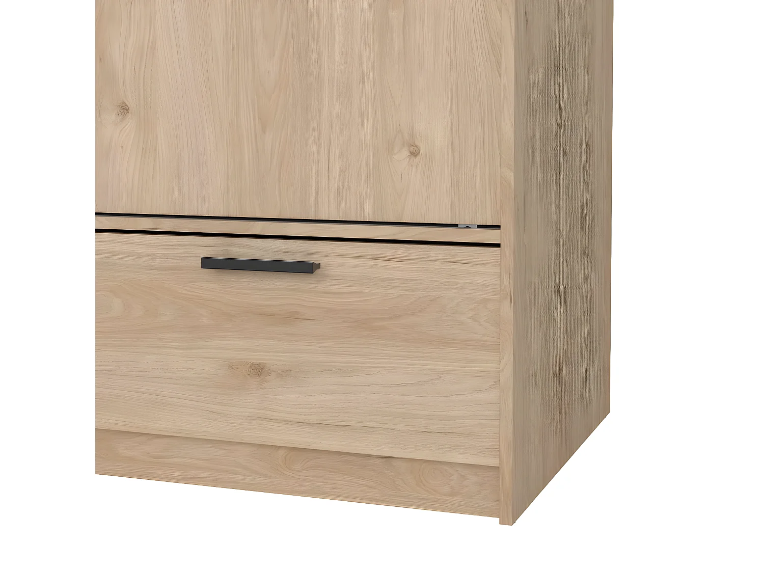 Line armoire de rangement 2 portes 2 tiroirs noyer décor.