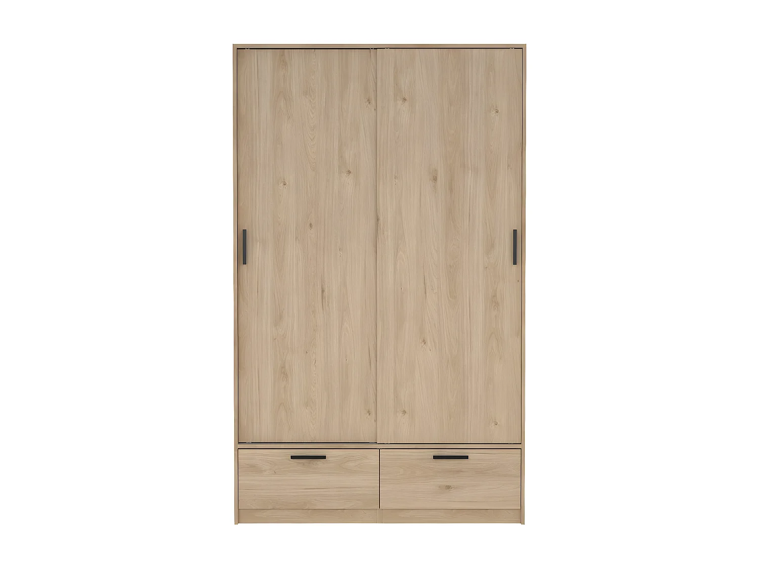 Line armoire de rangement 2 portes 2 tiroirs noyer décor.