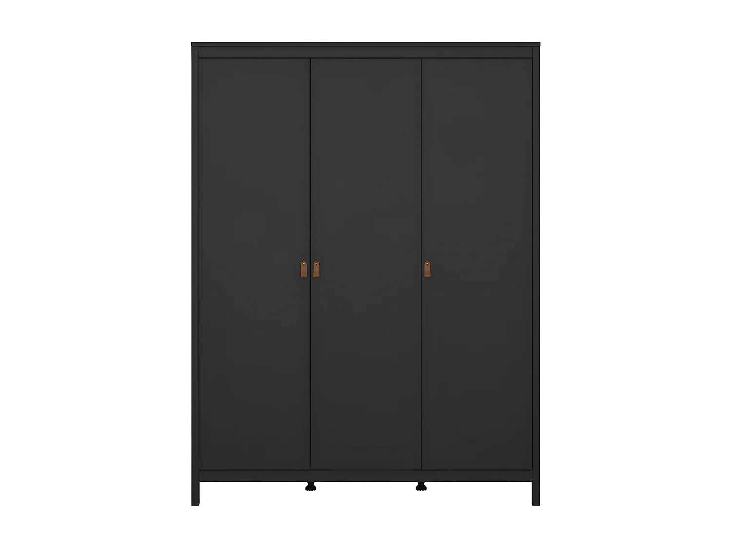 Madrid Kleiderschrank 3 Türen schwarz matt.