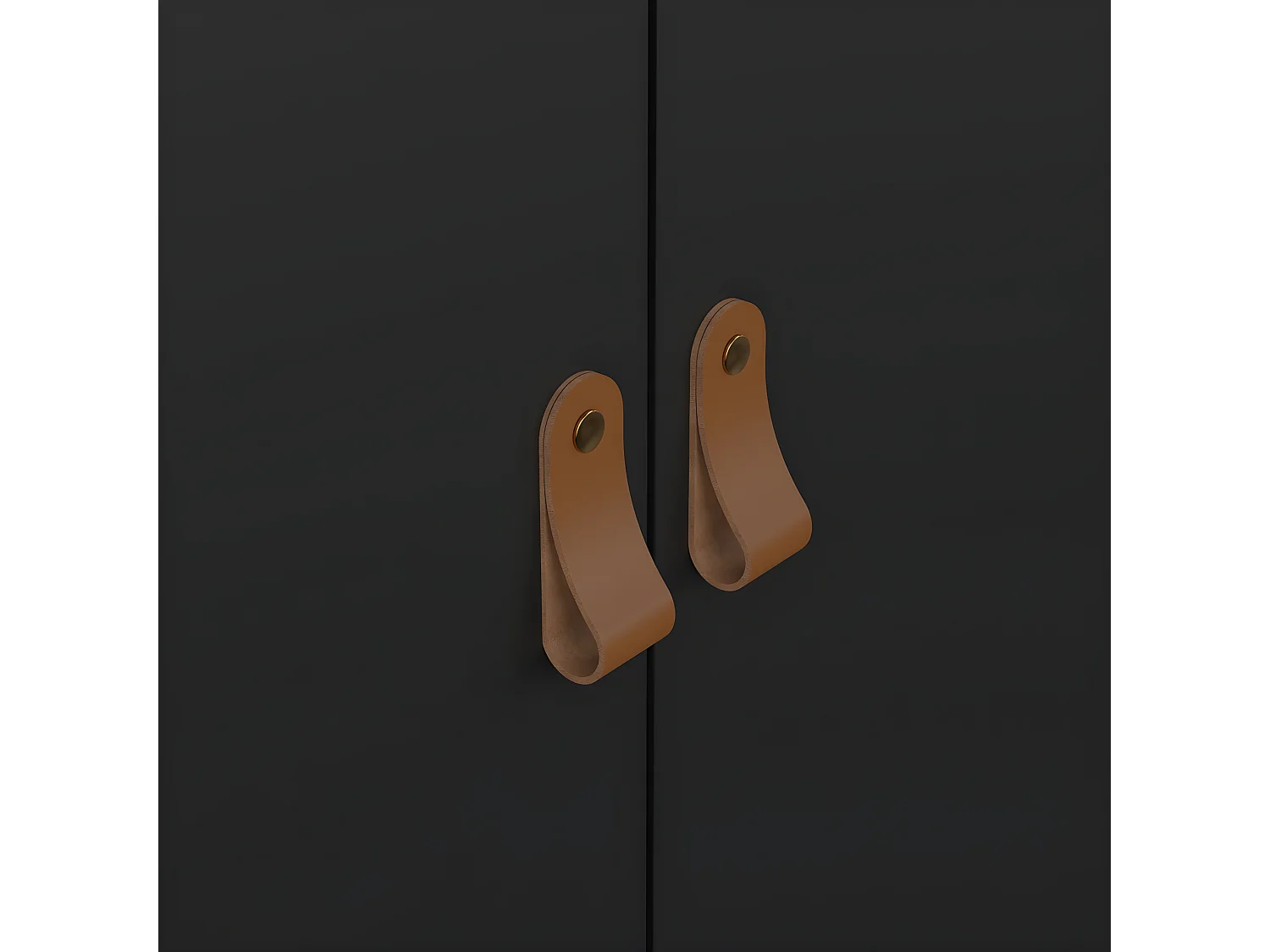 Madrid Kleiderschrank 3 Türen schwarz matt.