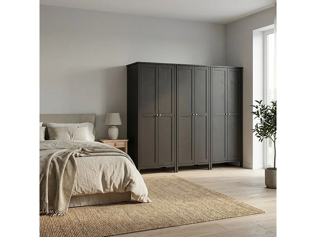 Tromsø armoire de rangement 6 portes couleur café.