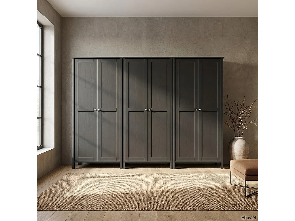 Tromsø armoire de rangement 6 portes couleur café.