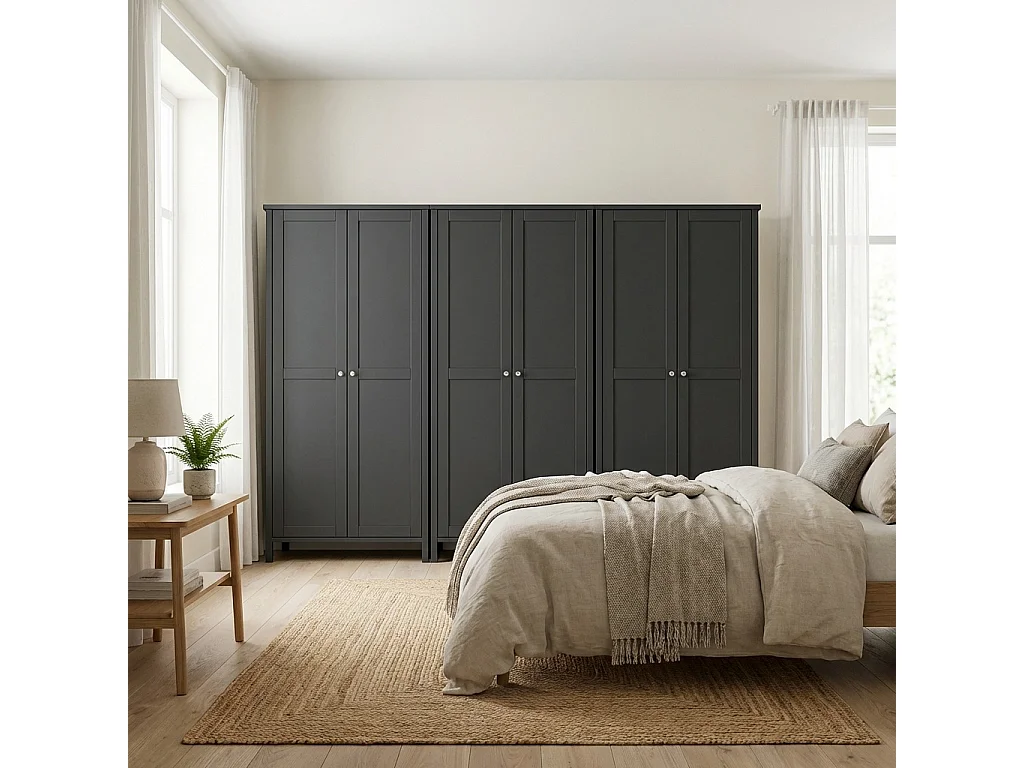 Tromsø armoire de rangement 6 portes couleur café.