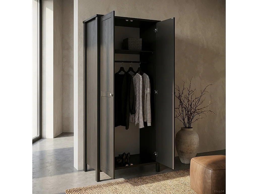 Tromsø armoire de rangement 2 portes couleur café.