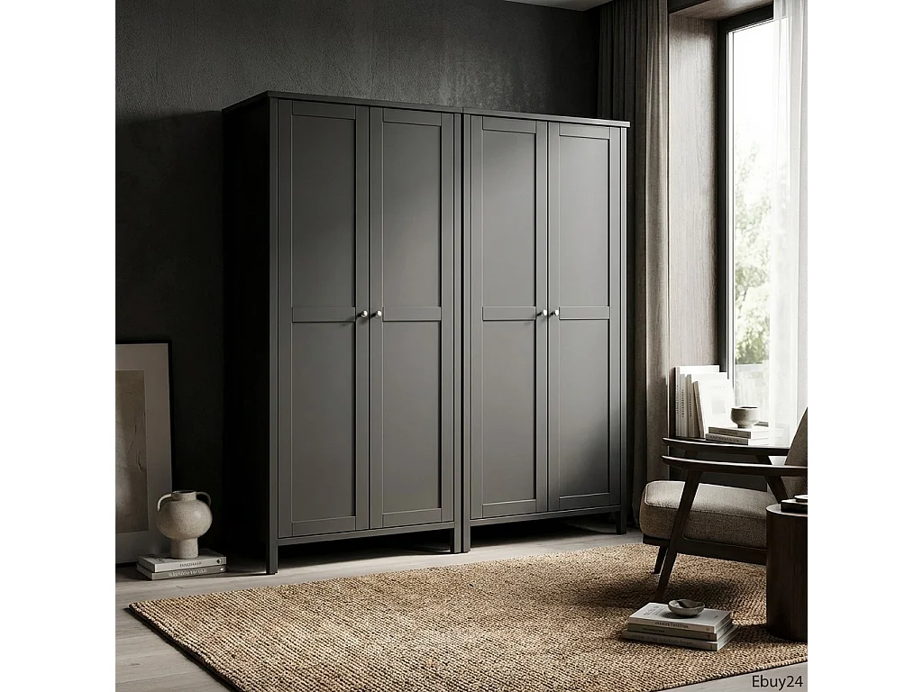 Tromsø armoire de rangement 4 portes couleur café.