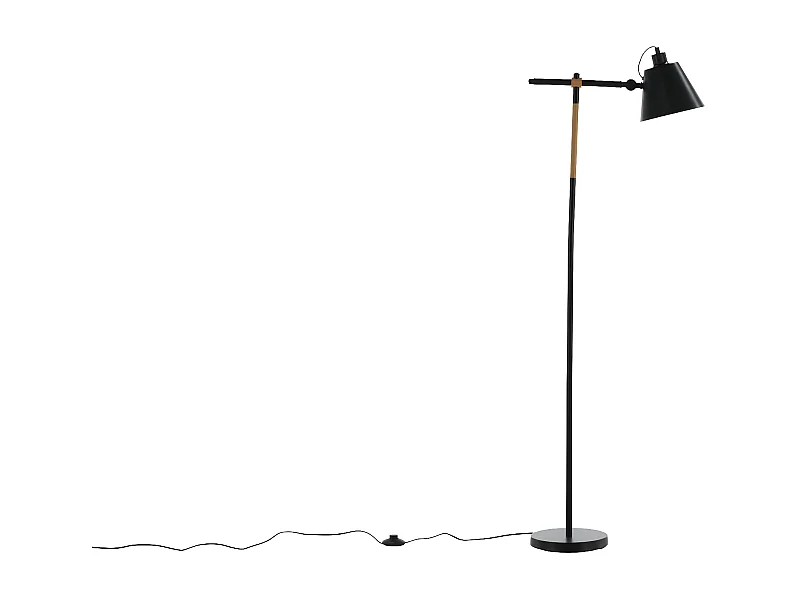 Skott Beleuchtung Stehlampe 51x25x152cm Stahl schwarz, Holz.
