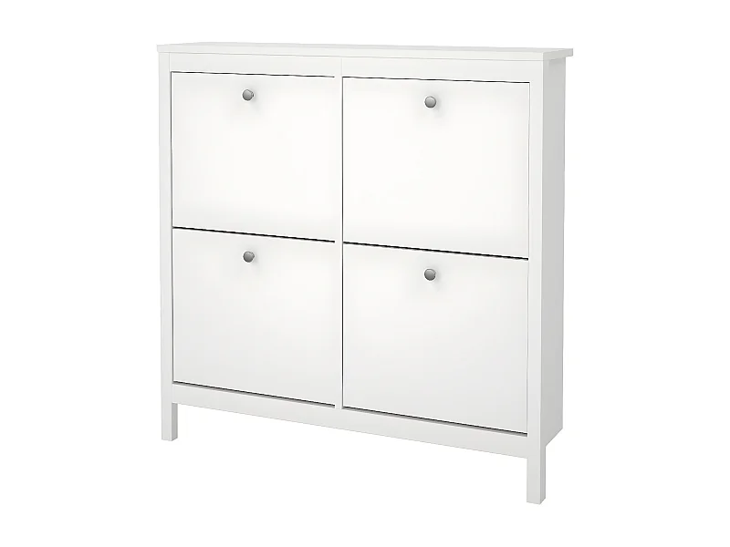 Madrid Schuhschrank 4 Klaptüren weiß.