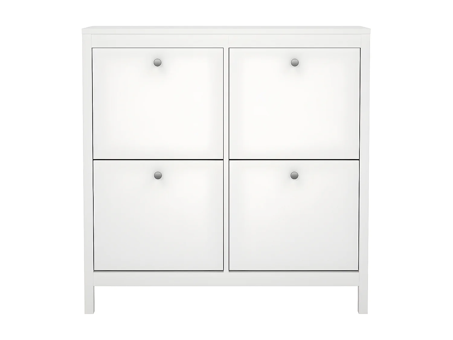 Madrid Schuhschrank 4 Klaptüren weiß.