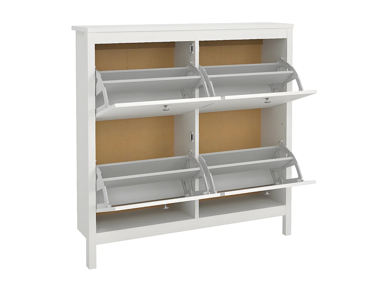 Madrid Schuhschrank 4 Klaptüren weiß.