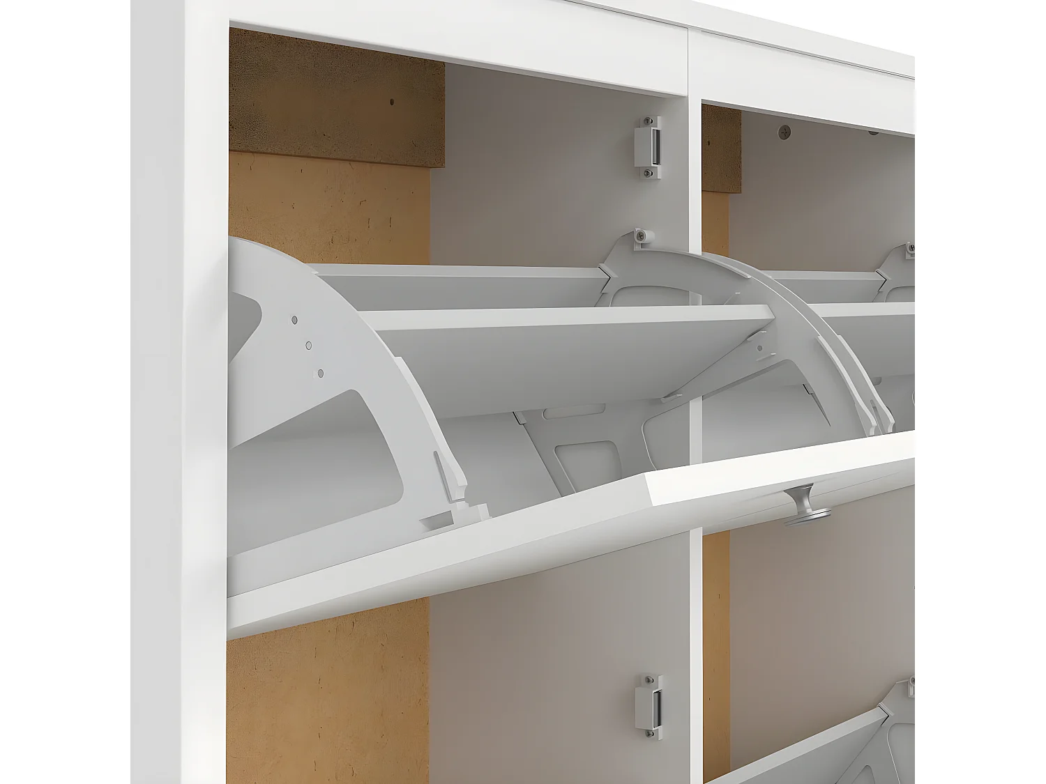 Madrid Schuhschrank 4 Klaptüren weiß.