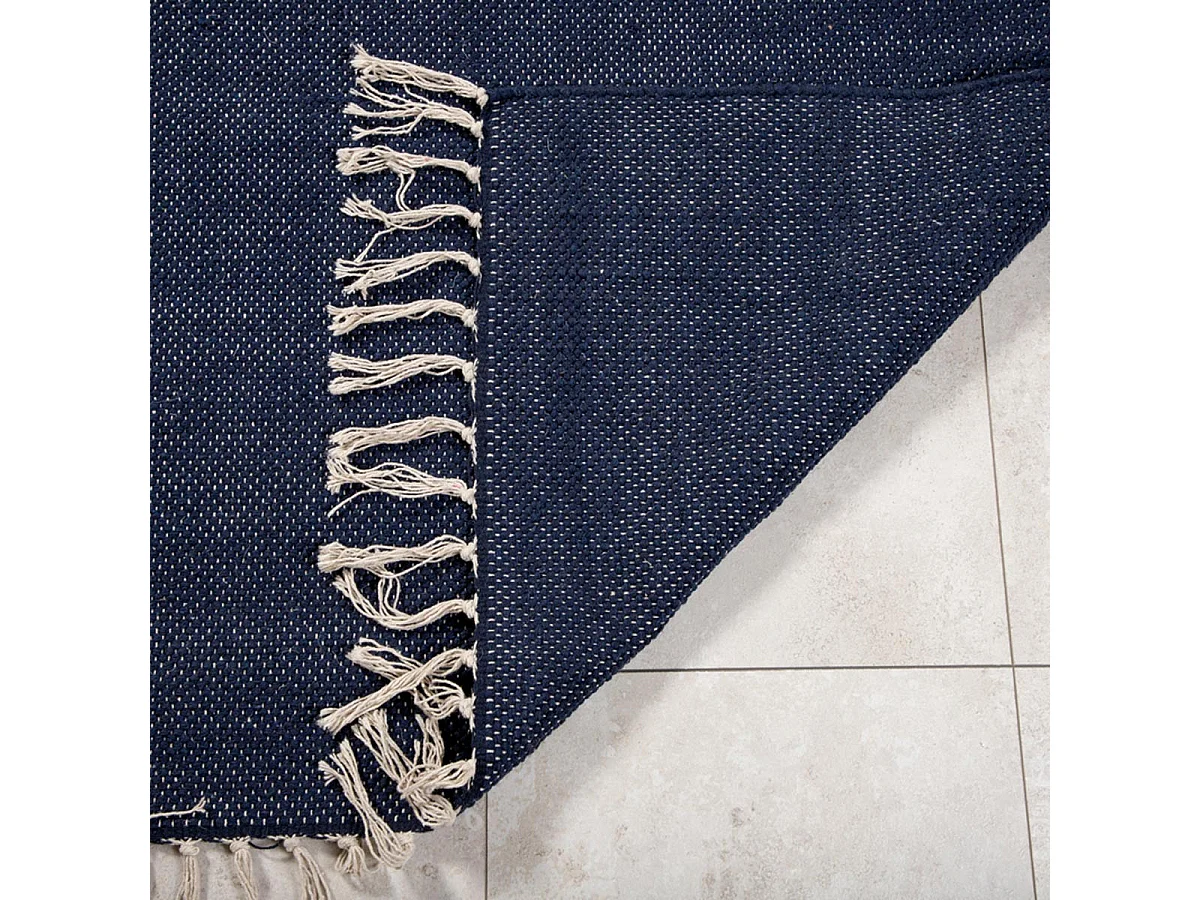 Panipat Teppich 240x170 cm Baumwolle blau.