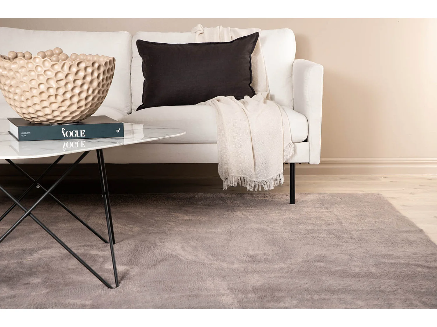 Nina Teppich 300x200 cm Polyester braun.