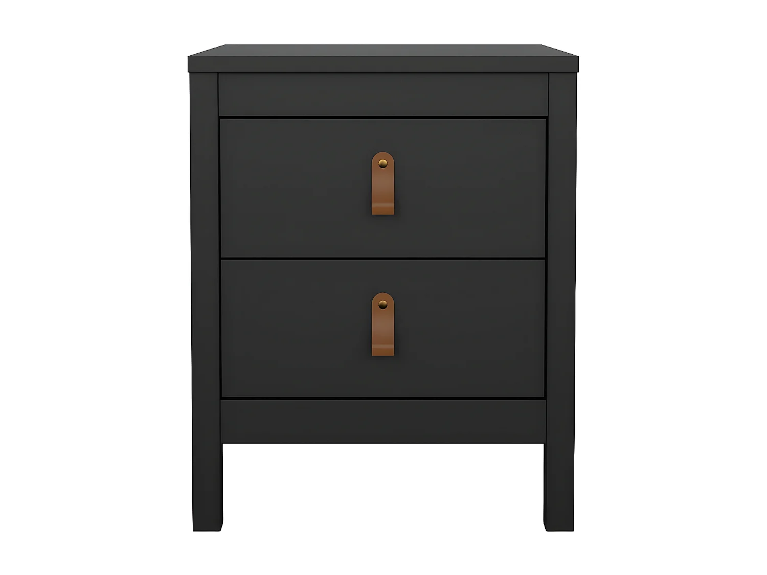 Comodino Madrid 2 cassetti nero opaco.