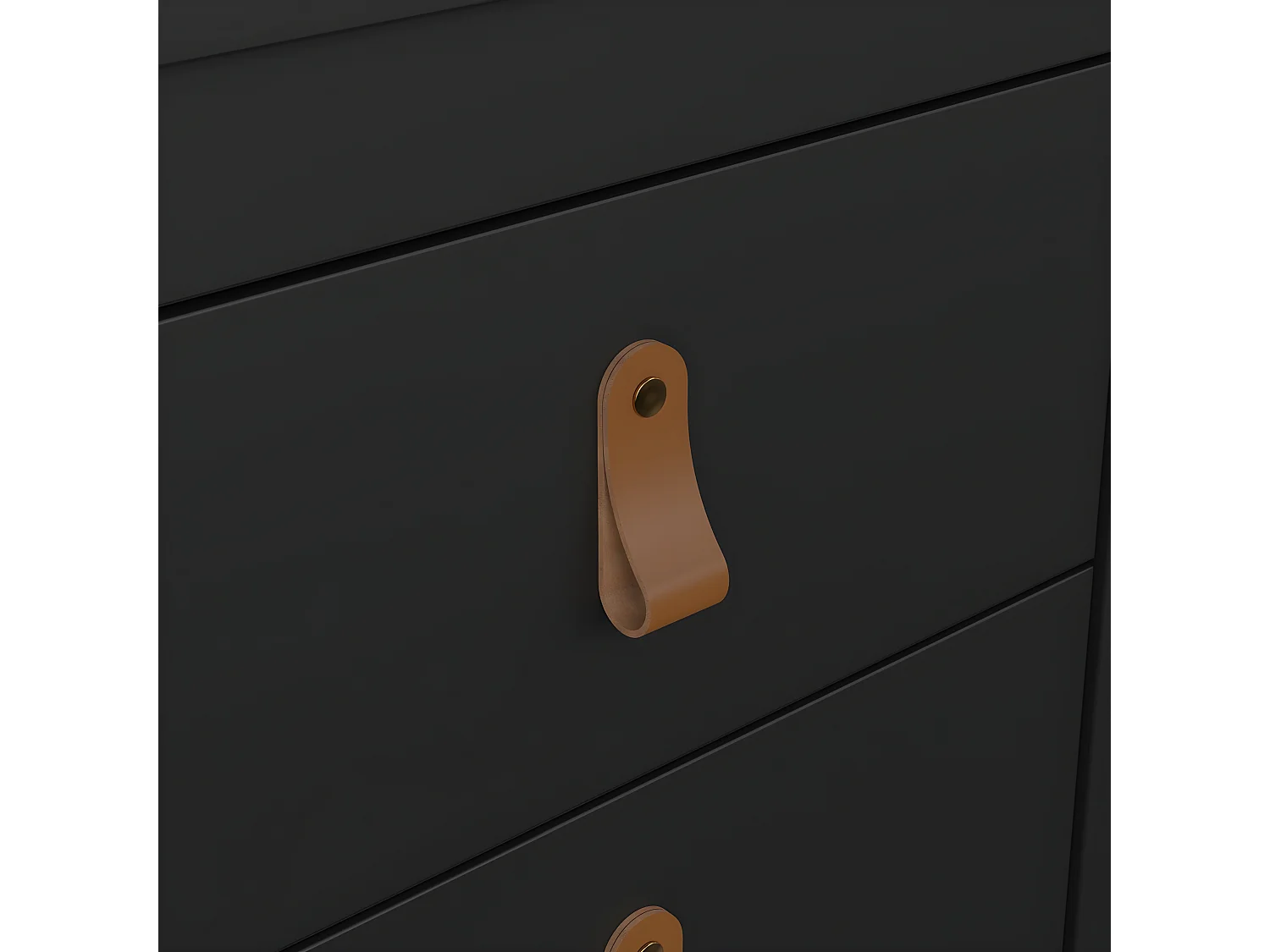 Comodino Madrid 2 cassetti nero opaco.