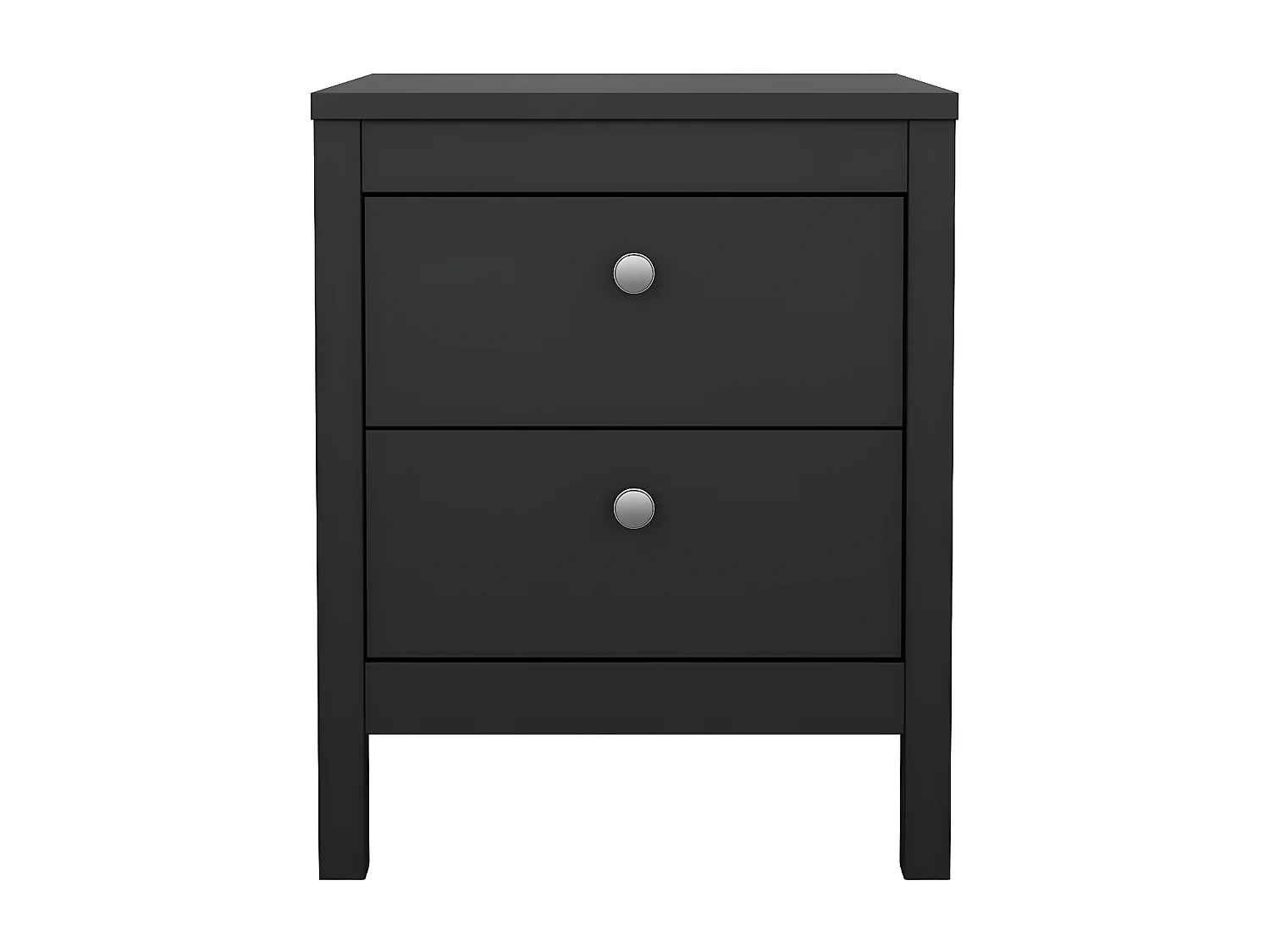 Comodino Madrid 2 cassetti nero opaco.