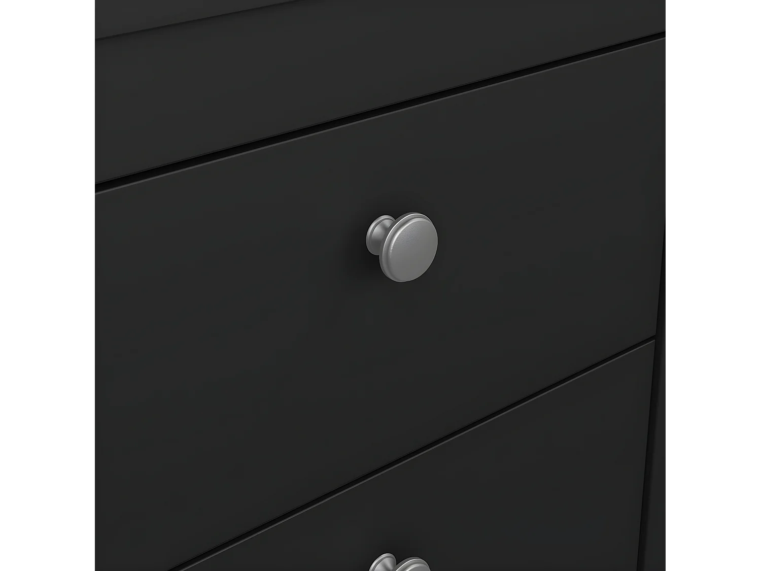 Comodino Madrid 2 cassetti nero opaco.