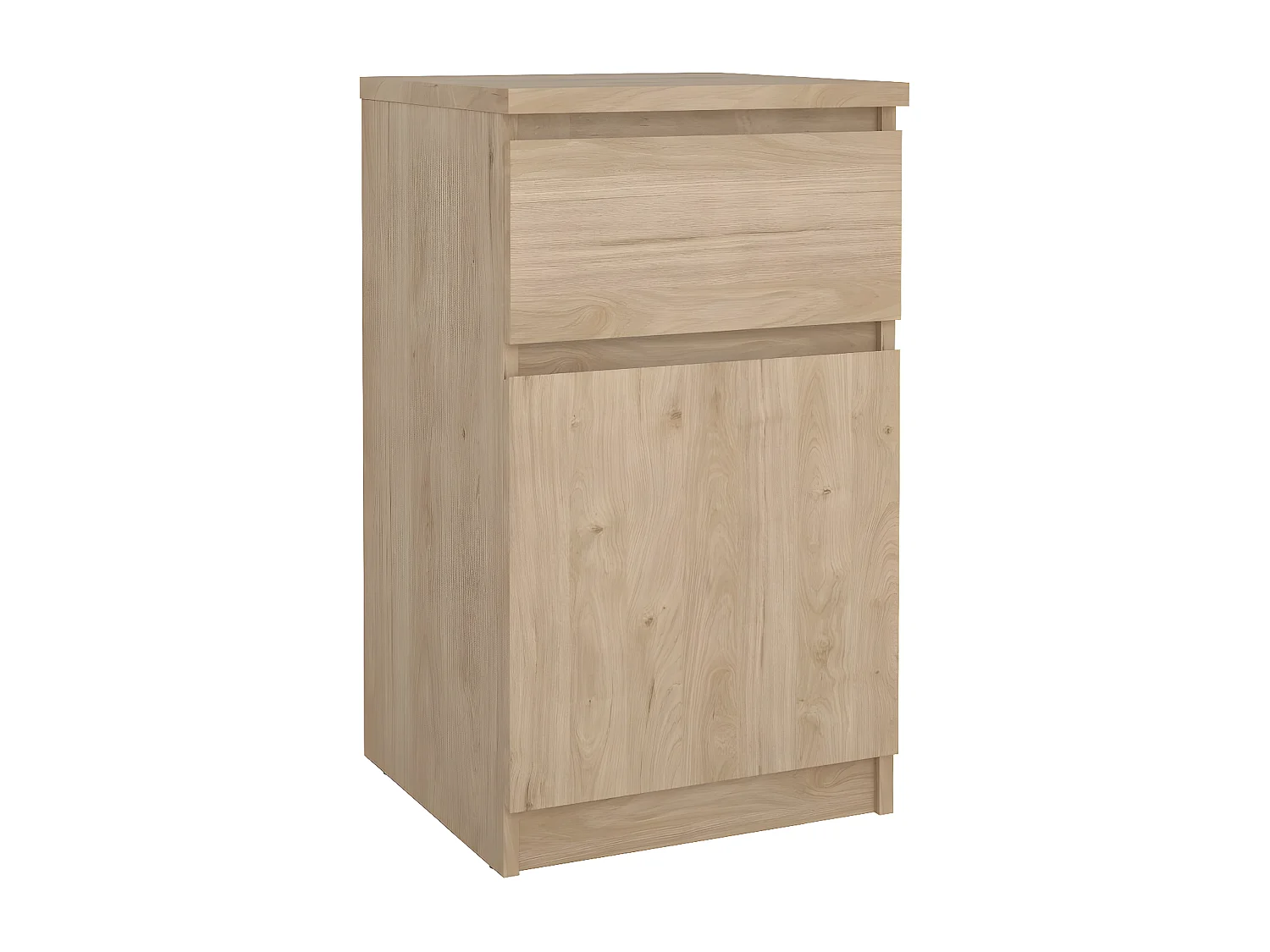 Naia table de nuit porte réversible 1 porte 1 tiroir noyer décor.