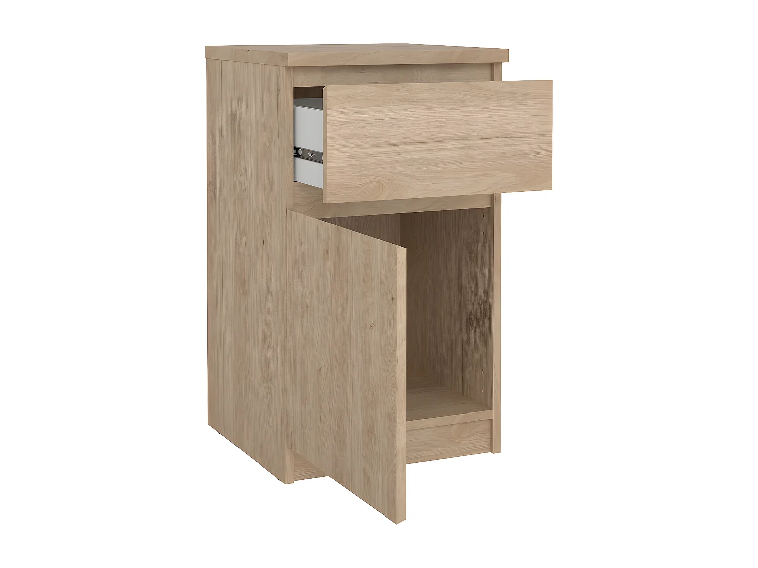 Naia table de nuit porte réversible 1 porte 1 tiroir noyer décor.