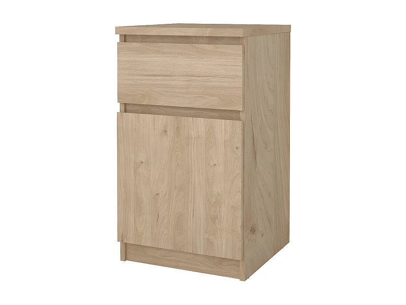 Naia table de nuit porte réversible 1 porte 1 tiroir noyer décor.