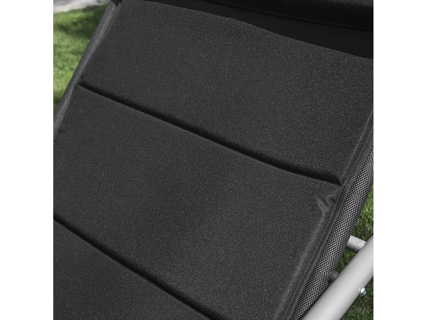 SoBuy OGS28-P02 Coussin Forme Ergonomique Surmatelas rembourré avec l'appui-tête pour Fauteuil à Bascule Jardin - Noir
