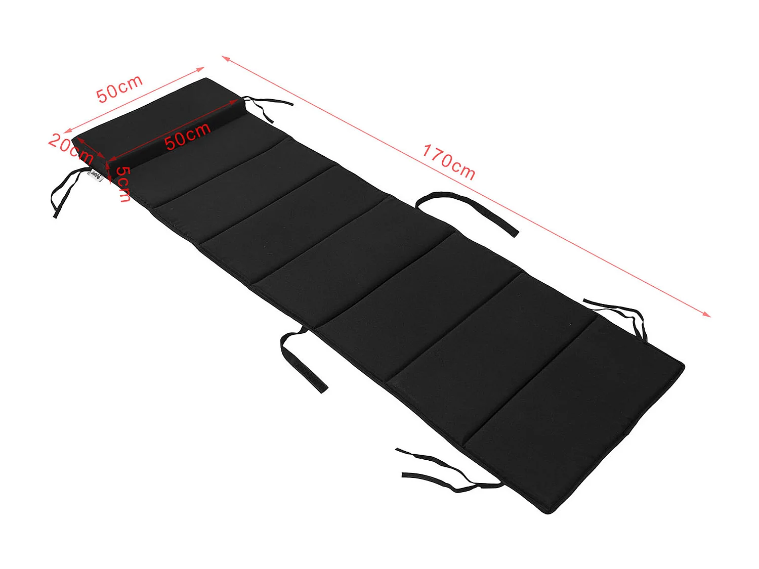 SoBuy OGS28-P02 Coussin Forme Ergonomique Surmatelas rembourré avec l'appui-tête pour Fauteuil à Bascule Jardin - Noir