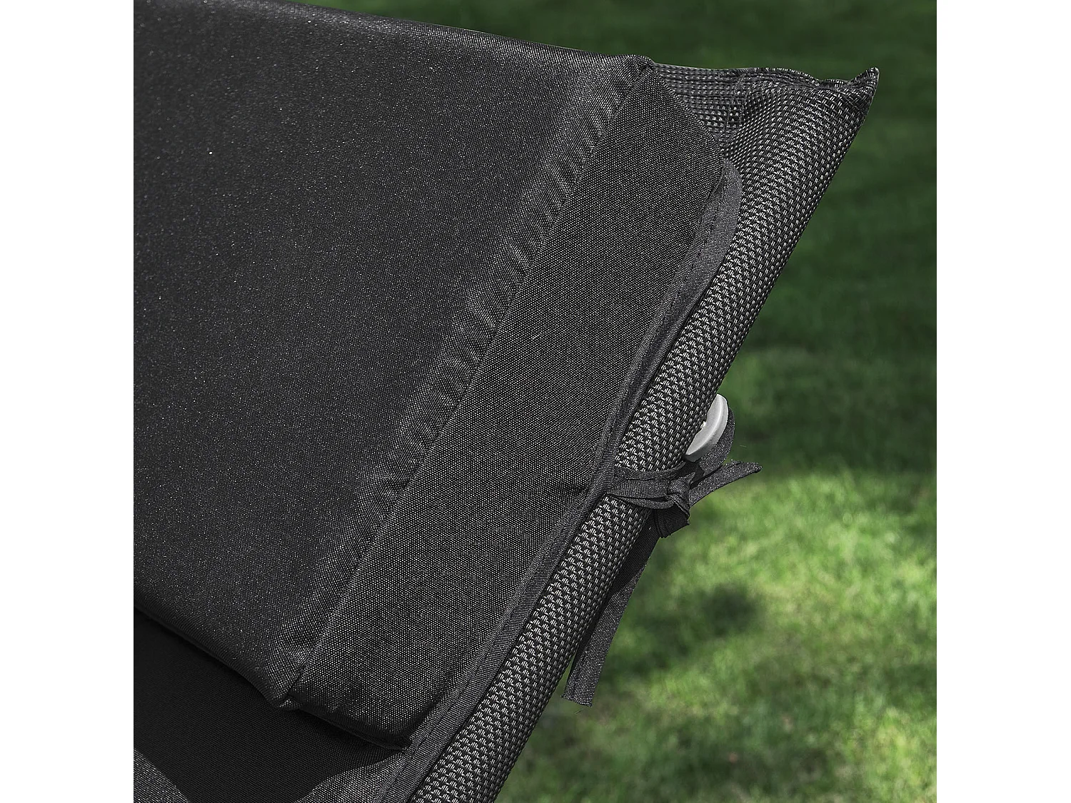 SoBuy OGS28-P02 Coussin Forme Ergonomique Surmatelas rembourré avec l'appui-tête pour Fauteuil à Bascule Jardin - Noir