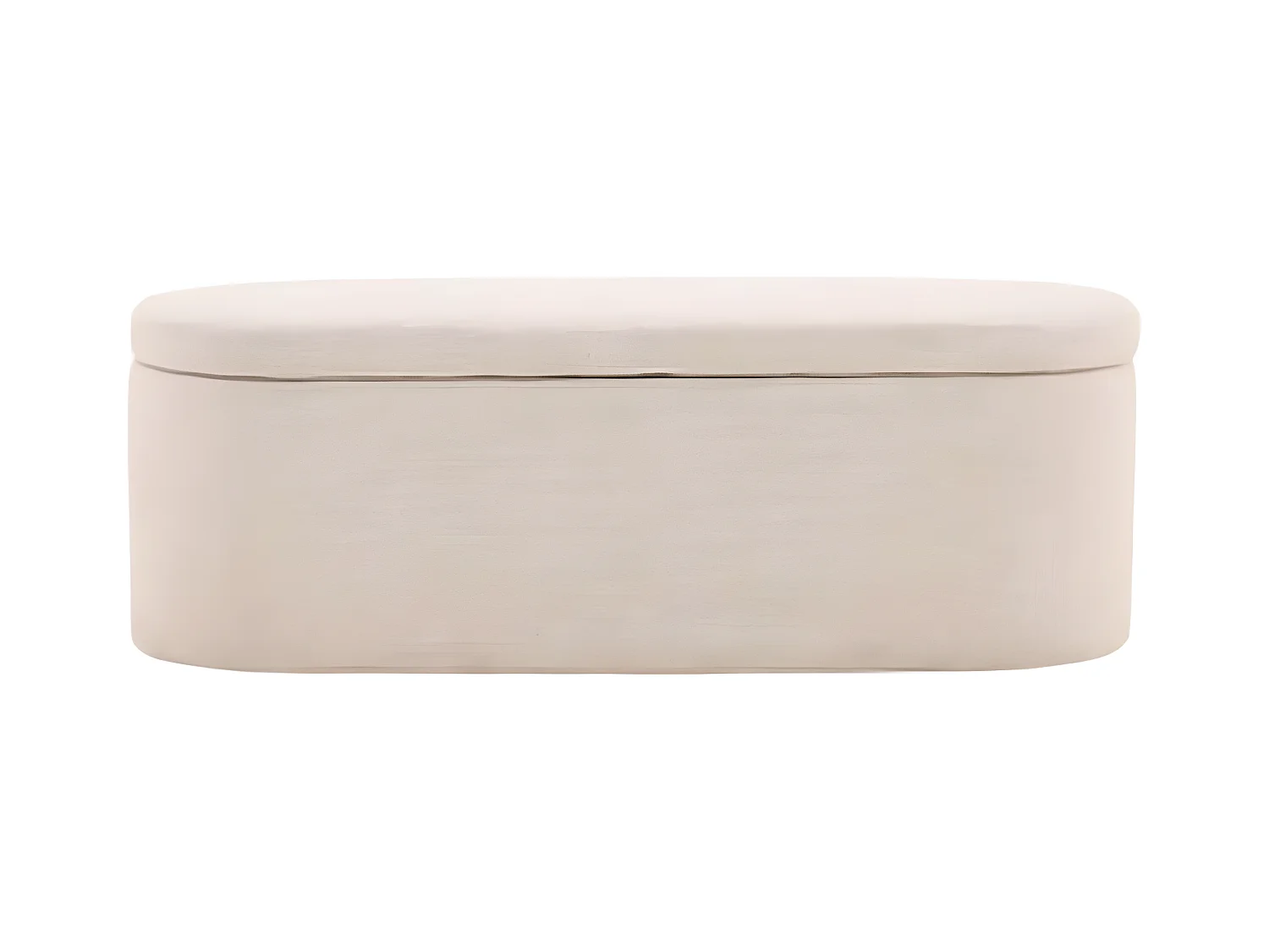 Pouf Avec Coffre "Potenza" 130cm Blanc Cassé
