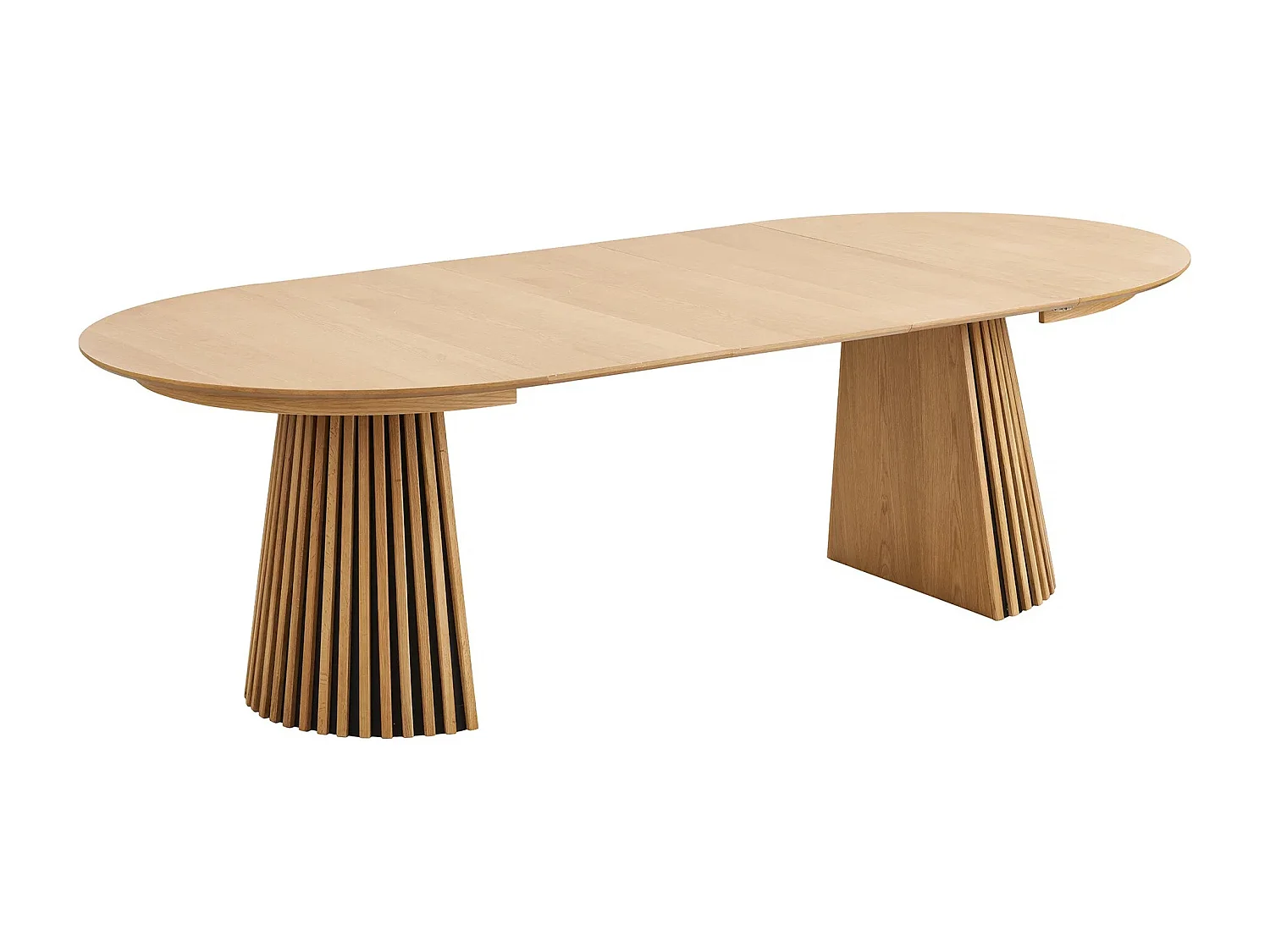 Table à manger ronde extensible LANZA-Marron-Diamètre 120/160-200 cm