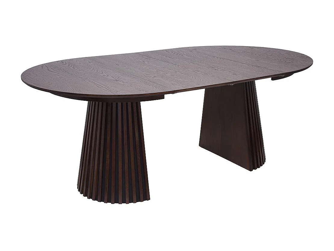 Osaka table de salle à manger avec 2 plateaux supplémentaires ø120x120-160-200cm smoked
