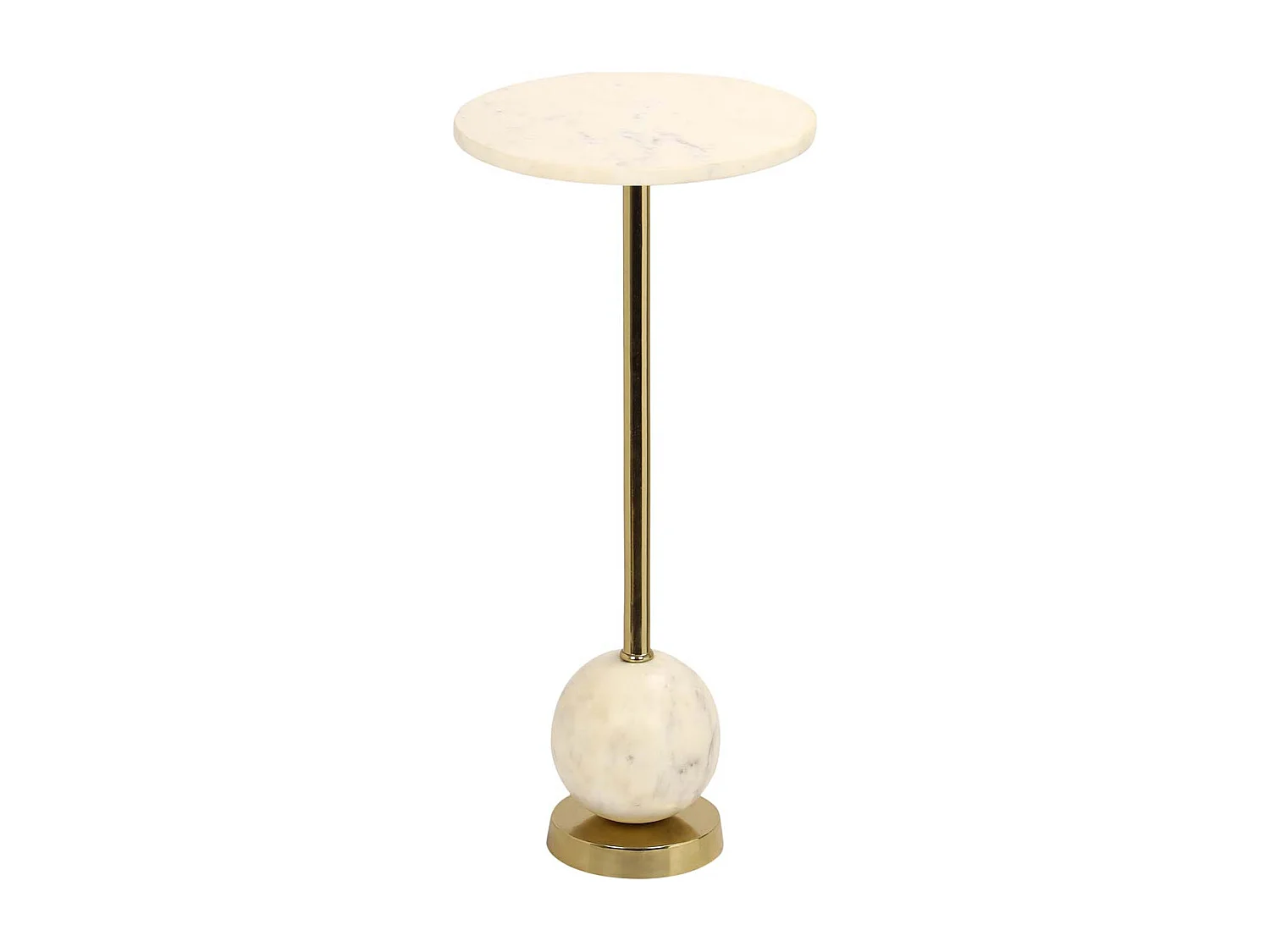 Salo Couchtisch , Ecktisch Ø25cm Marmor Messing, Marmor.