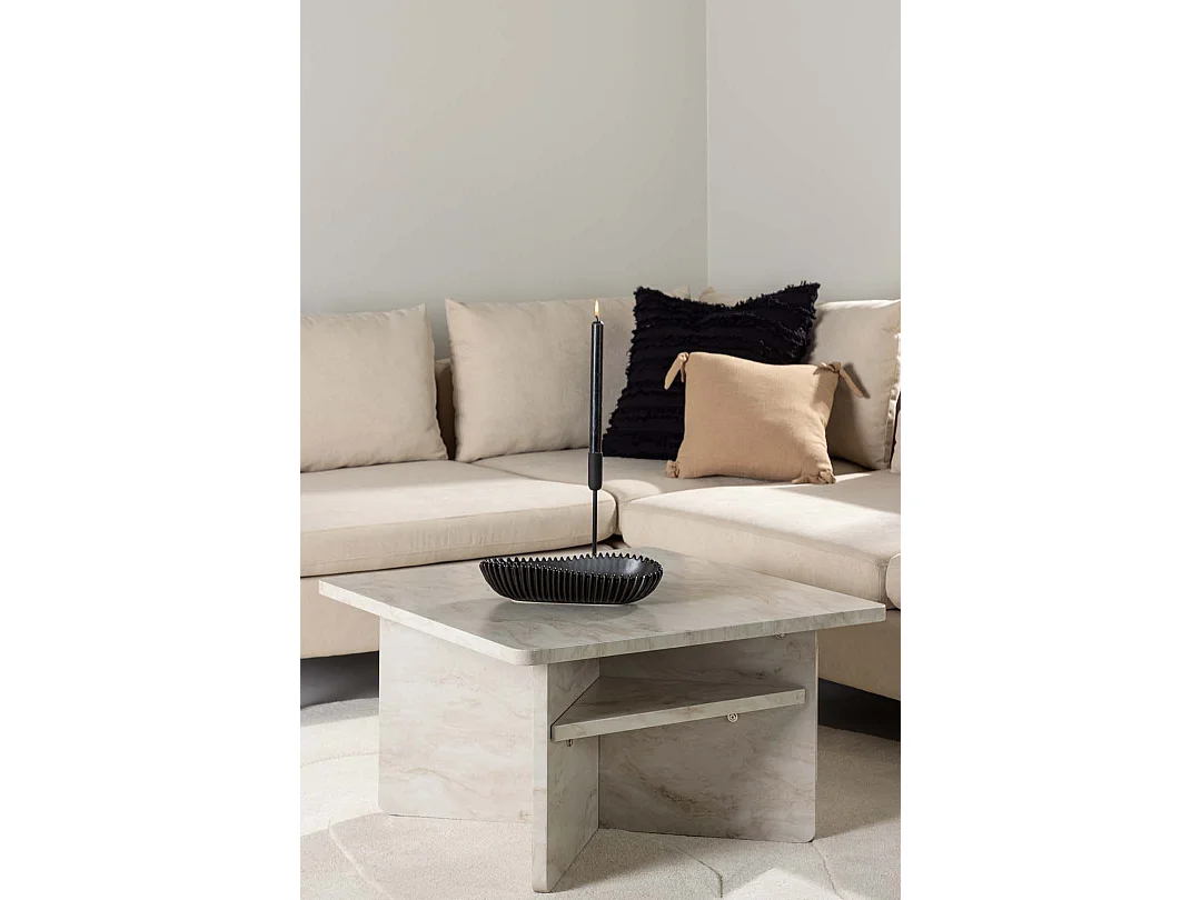 Table Basse Effet Marbre "Alesund " 75cm Beige