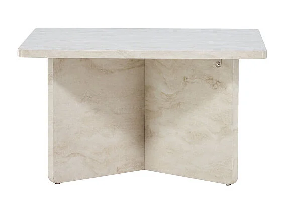 Table Basse Effet Marbre "Alesund " 75cm Beige