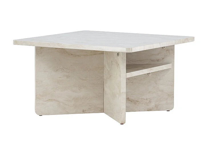 Table Basse Effet Marbre "Alesund " 75cm Beige