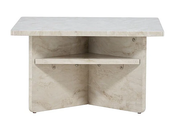 Table Basse Effet Marbre "Alesund " 75cm Beige
