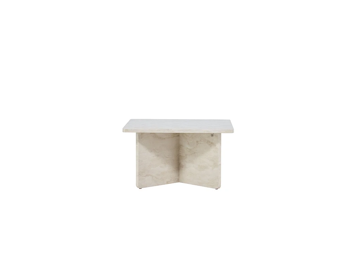 Table Basse Effet Marbre "Alesund " 75cm Beige