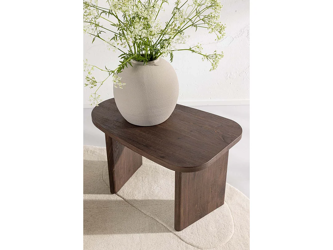 Table d'Appoint Design "Gronvik" 70cm Marron