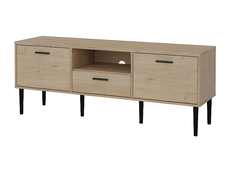 Media TV Tisch 2 Türen 1 Schublade Nussbaum dekor.
