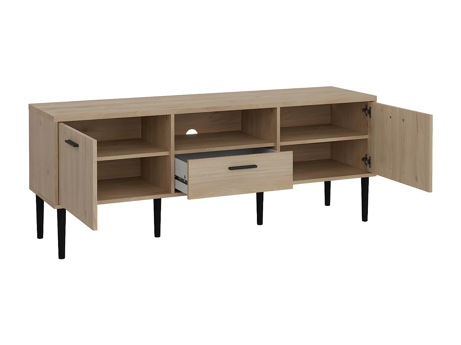 Media TV Tisch 2 Türen 1 Schublade Nussbaum dekor.