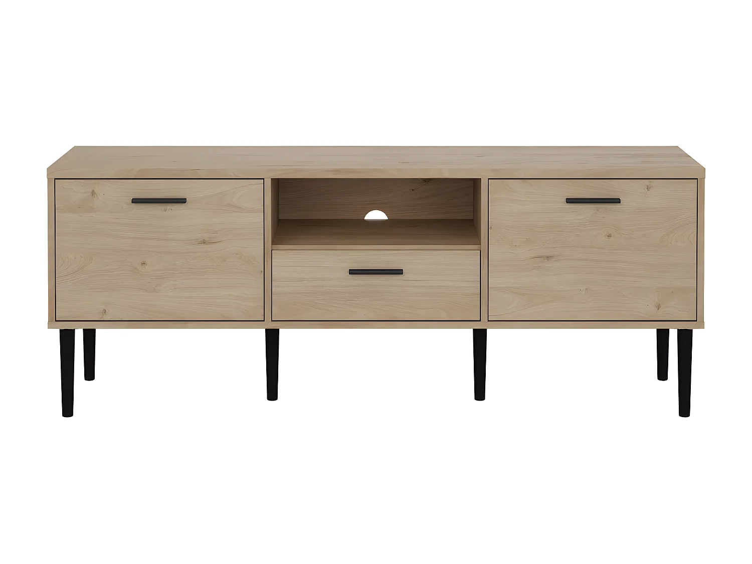 Media TV Tisch 2 Türen 1 Schublade Nussbaum dekor.