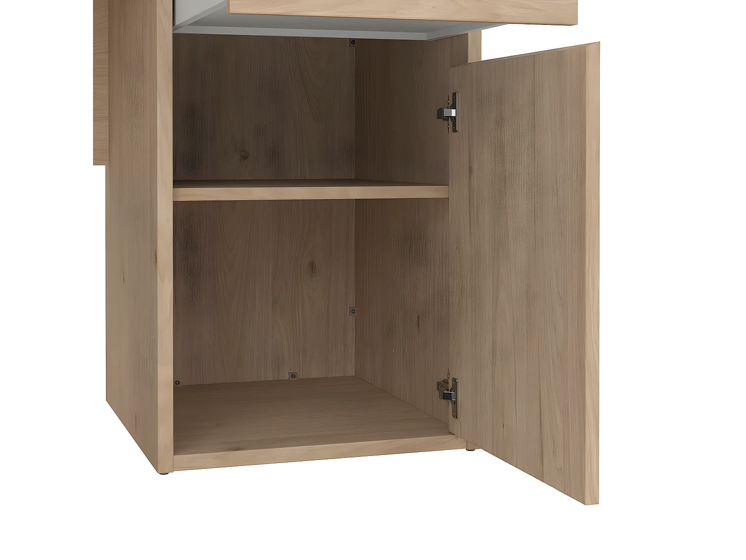 FunctionPlus bureau 2 portes 2 tiroirs noyer décor.