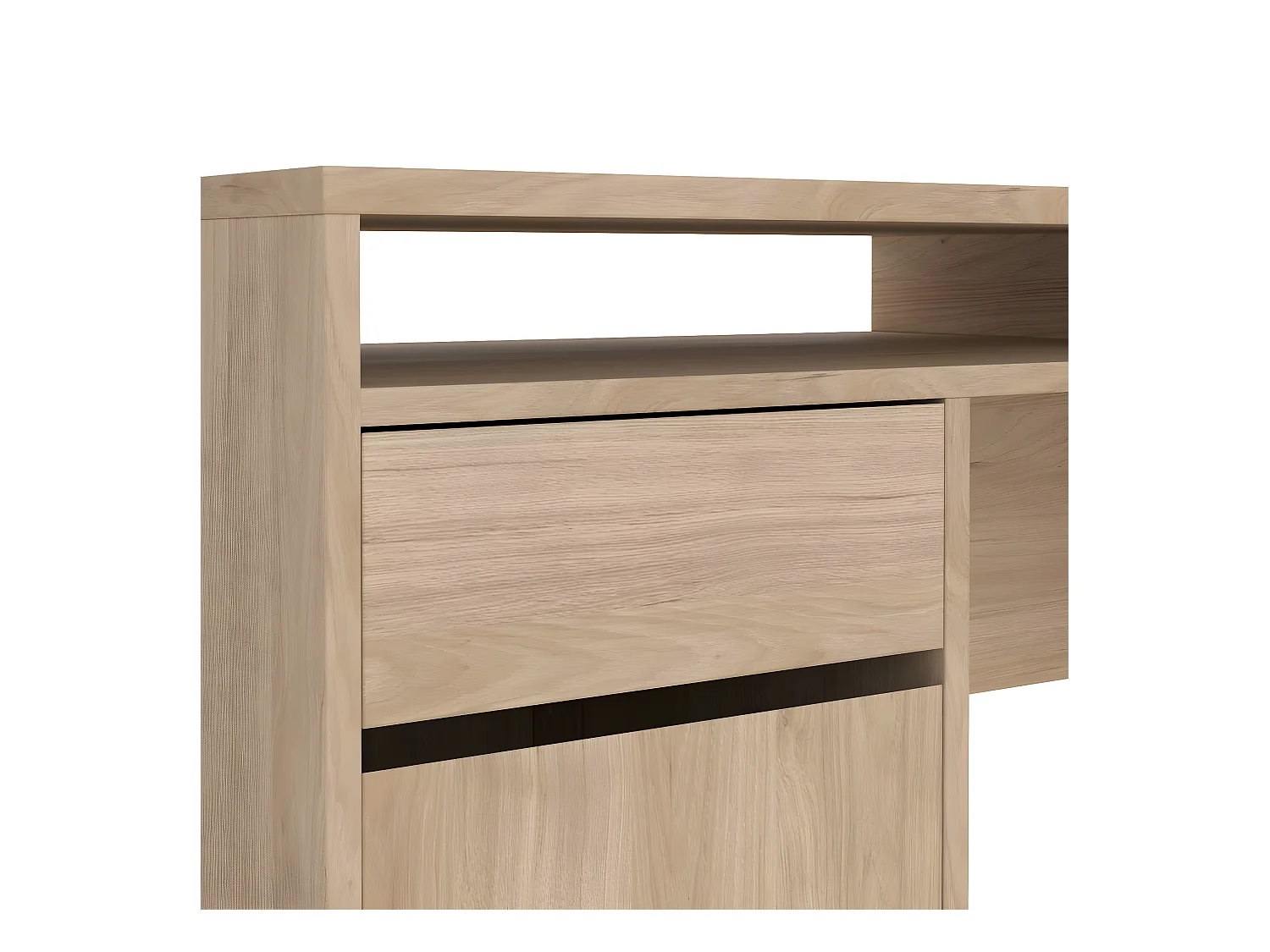 FunctionPlus Schreibtisch 2 Türen 2 Schubladen Nussbaum dekor.