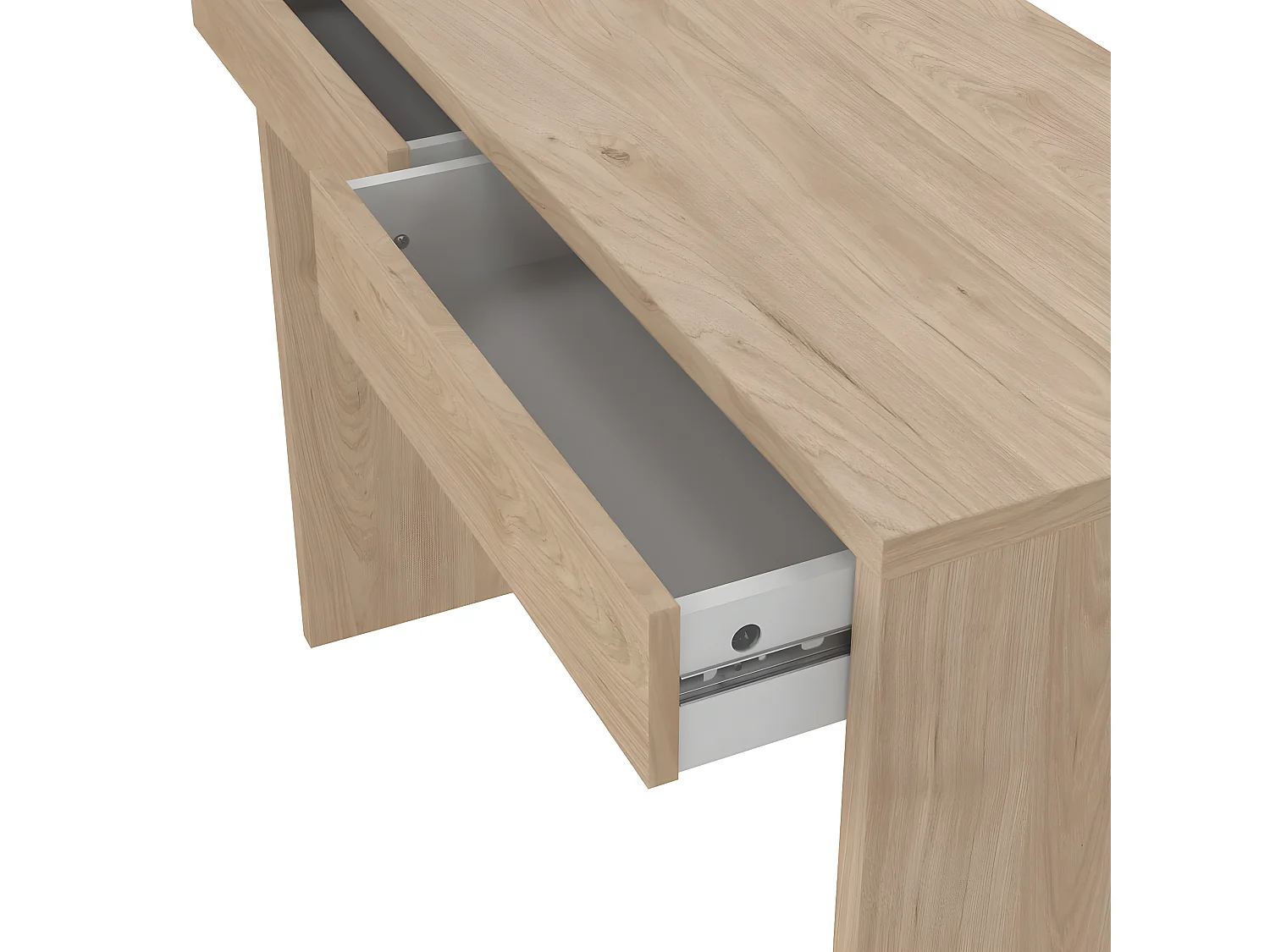 FunctionPlus Schreibtisch mit Regal 2 Schubladen Nussbaum dekor.