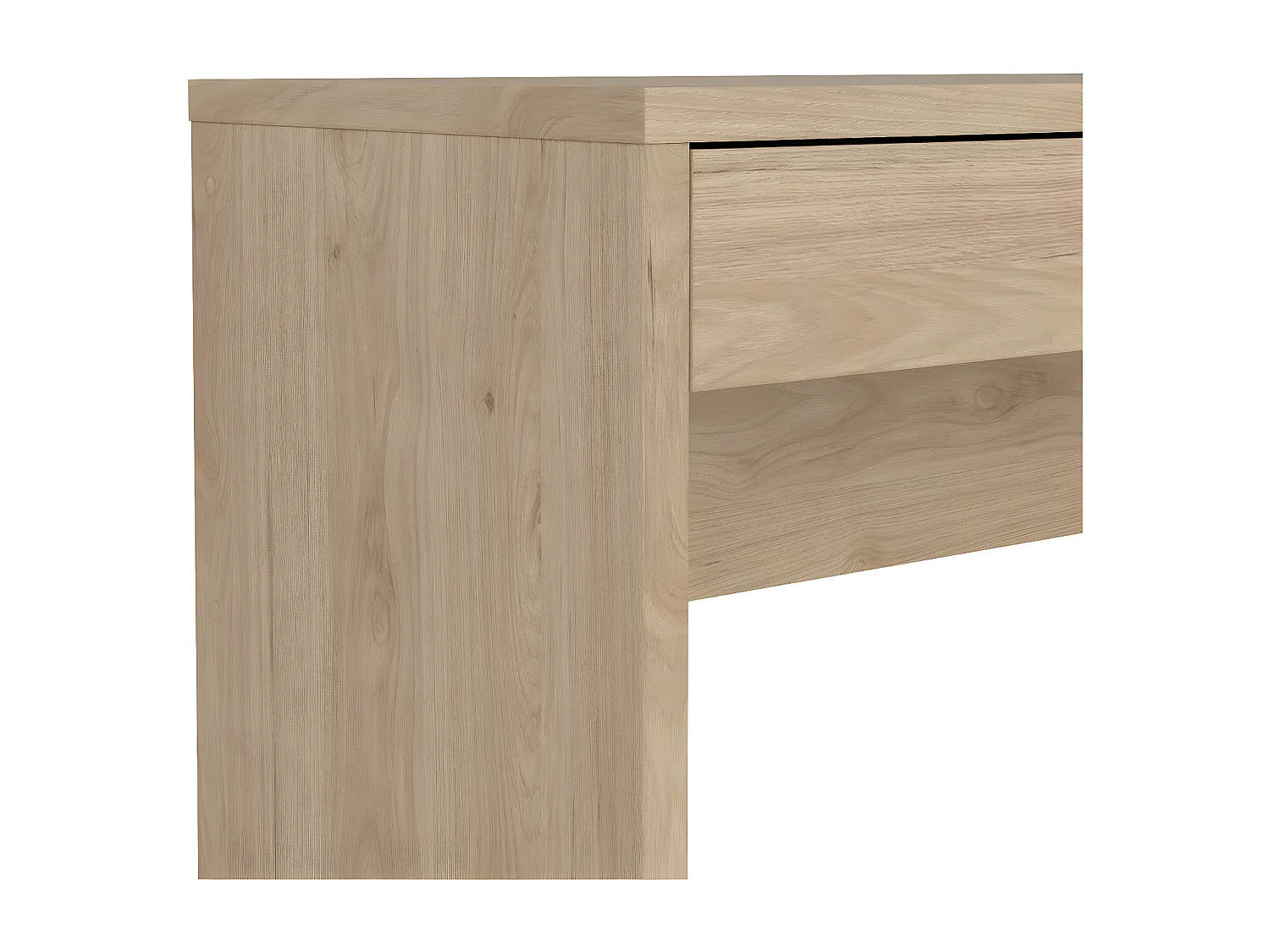 FunctionPlus Schreibtisch mit Regal 2 Schubladen Nussbaum dekor.